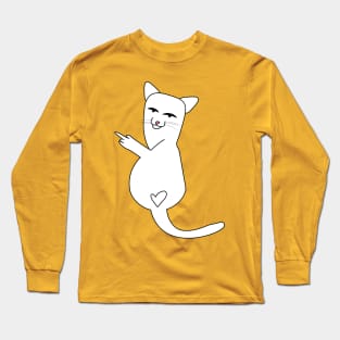 Middle Finger Cat Long Sleeve T-Shirt